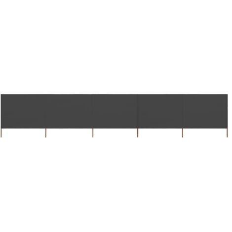 vidaXL 5-panel Wind Screen Fabric 600x120 cm Anthracite