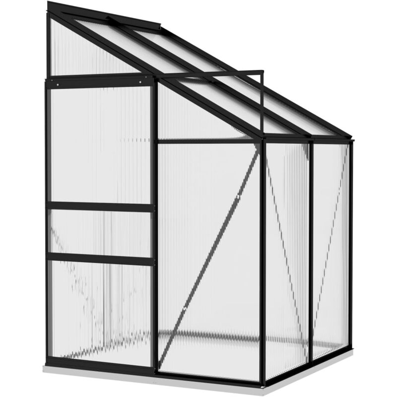 vidaXL Greenhouse Anthracite Aluminium 2.7 m³ - Anthracite