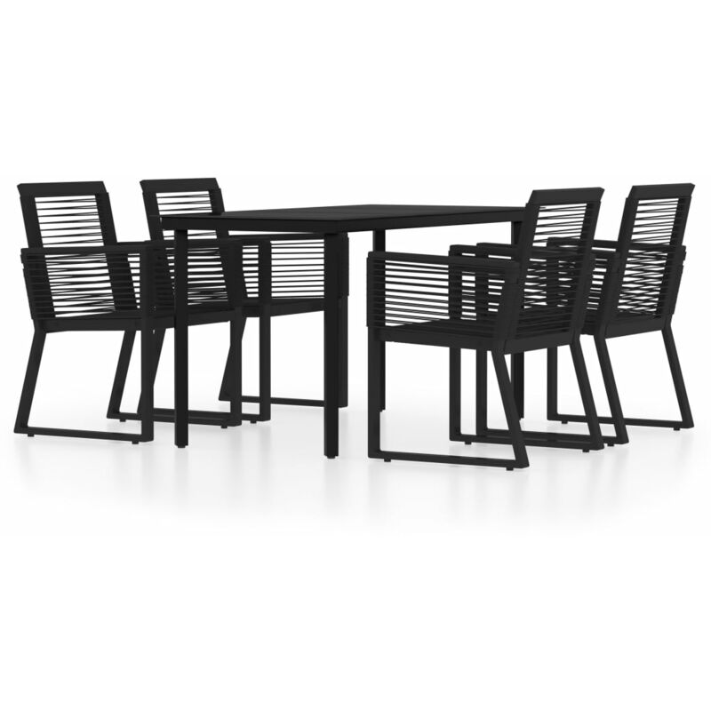 5 Piece Garden Dining Set Black Vidaxl