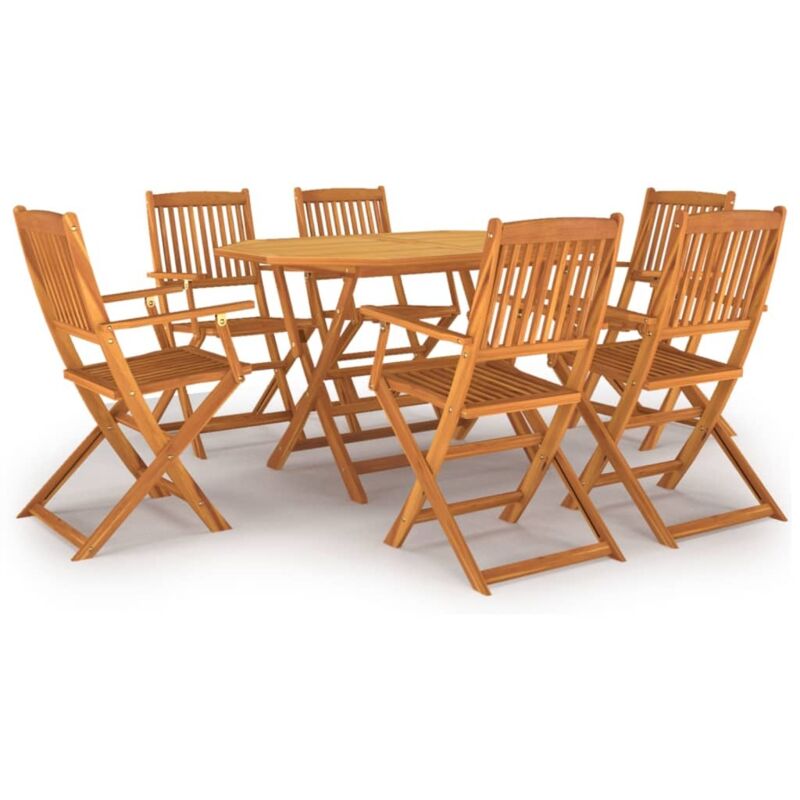 7 Piece Garden Dining Set Solid Wood Acacia Vidaxl