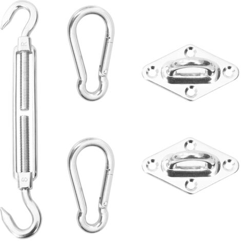 vidaXL 5 Piece Sunshade Sail Mounting Kit Stainless Steel
