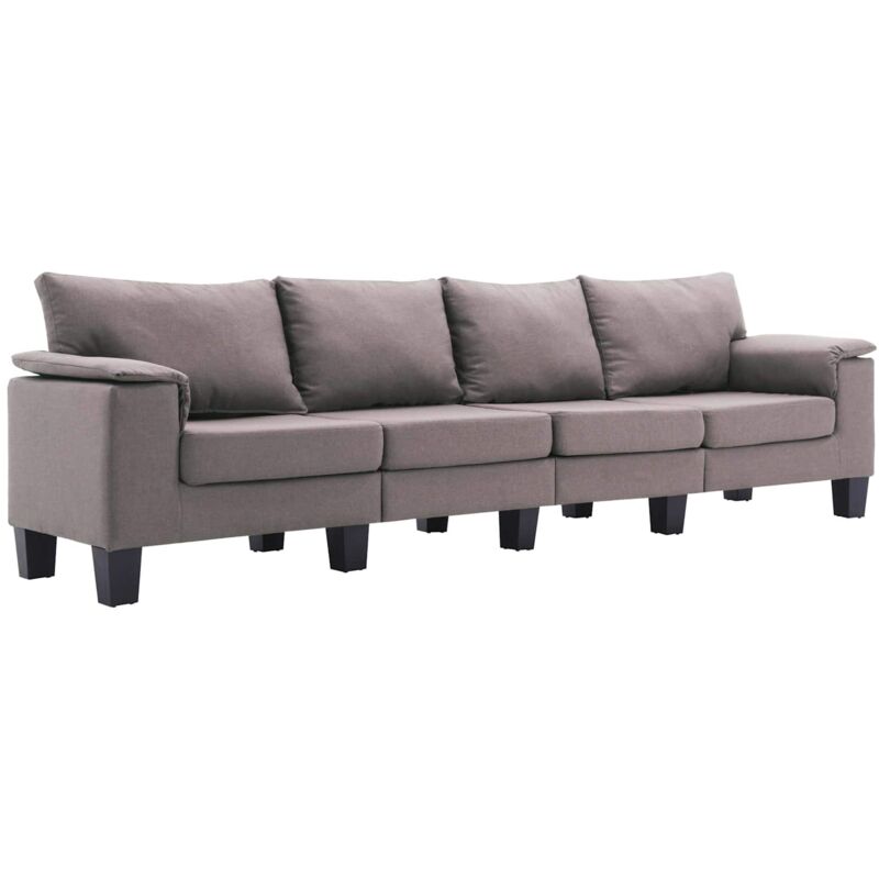 Sofa Taupe 4-Seater Fabric vidaXL