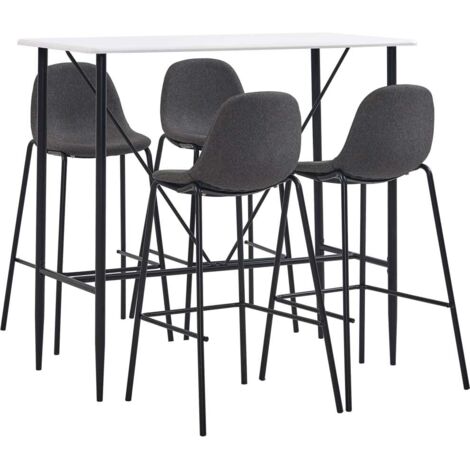 vidaXL 5-tlg. Bar-Set Stoff Dunkelgrau