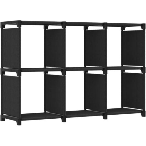 vidaXL 6-Cube Display Shelf Black 103x30x72,5 cm Fabric