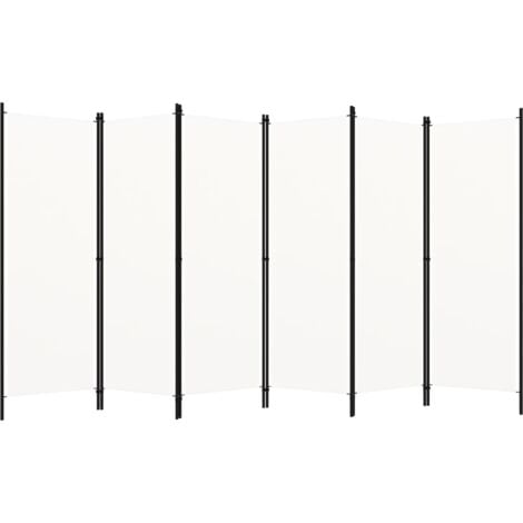 main image of "vidaXL 6-Panel Room Divider Cream White 300x180 cm - White"