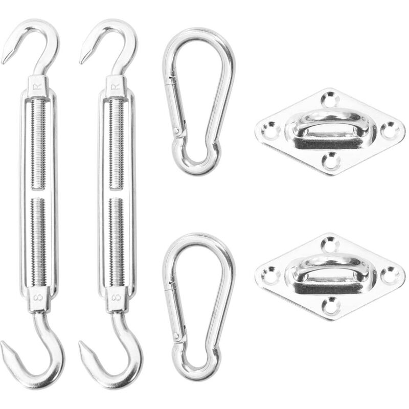 6 Piece Sunshade Sail Mounting Kit Stainless Steel Vidaxl