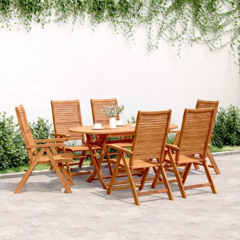 vidaXL 6er-Set Gartenliegestühle aus massivem Akazienholz
