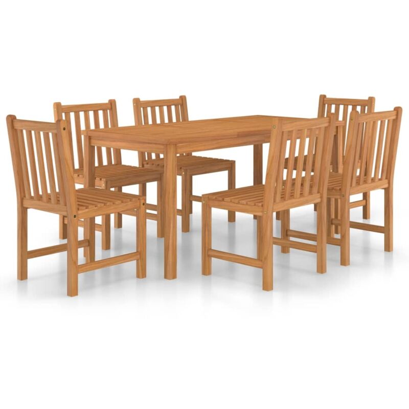 7 Piece Garden Dining Set 160x80 Cm Solid Teak Wood Vidaxl