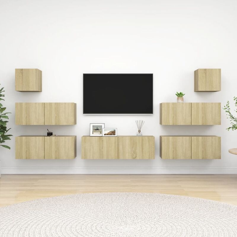 Vidaxl - 7 Piece Tv Cabinet Set Sonoma Oak Engineered Wood