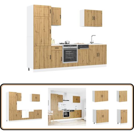 vidaXL 7-tlg. Küchenschrank-Set Kalmar Artisan-Eiche Holzwerkstoff