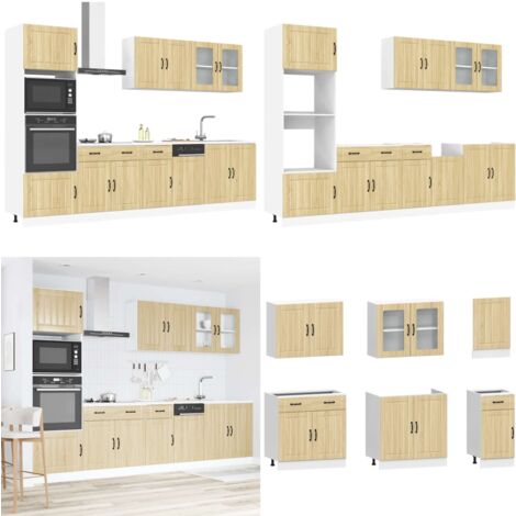 vidaXL 7-tlg. Küchenschrank-Set Kalmar Sonoma-Eiche Holzwerkstoff