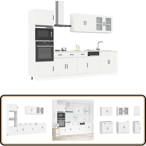 vidaXL 7-tlg. Küchenschrank-Set Kalmar Weiß Holzwerkstoff