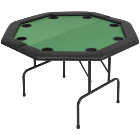 vidaXL 8-Player Folding Poker Table 2 Fold Octagonal Green - Green