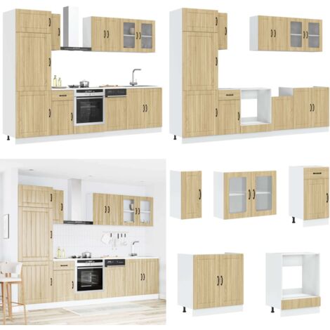 vidaXL 8-tlg. Küchenschrank-Set Kalmar Sonoma-Eiche Holzwerkstoff