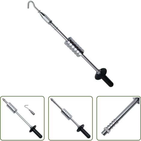 vidaXL Abolladuras -  Martillo de inercia con gancho acero al carbono 63 cm