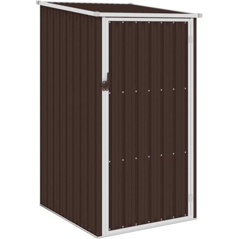Vidaxl – Abri de jardin métal marron 87x98x159 cm – Acier galvanisé – Conception inclinée pour drainage – Sans plancher, assemblage requis