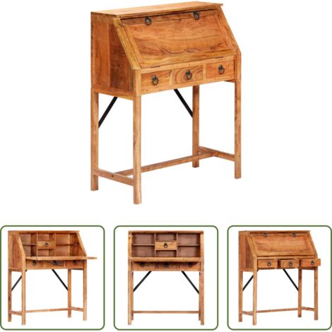 vidaXL Acacia -  Escritorio de madera maciza de acacia 90x40x107 cm