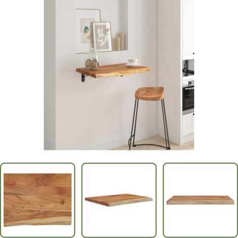 vidaXL Acacia -  Mensola a Muro 50x40x2,5cm Rettangolare Legno Acacia Bordi Vivi