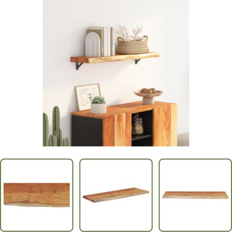 vidaXL Acacia -  Mensola a Muro 80x30x2,5cm Rettangolare Legno Acacia Bordi Vivi