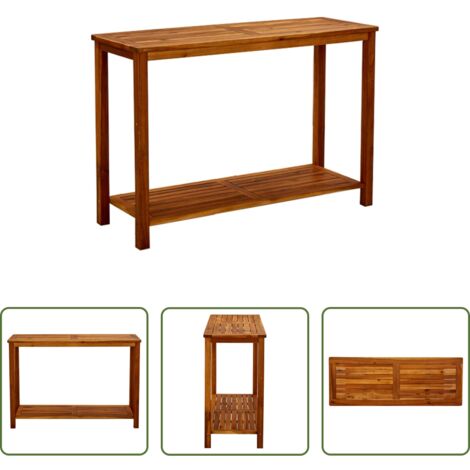 vidaXL Acacia -  Mesa consola de jardín madera maciza de acacia 110x40x75 cm
