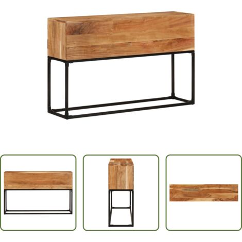 vidaXL Acacia -  Mesa consola de madera maciza de acacia 120x30x75 cm