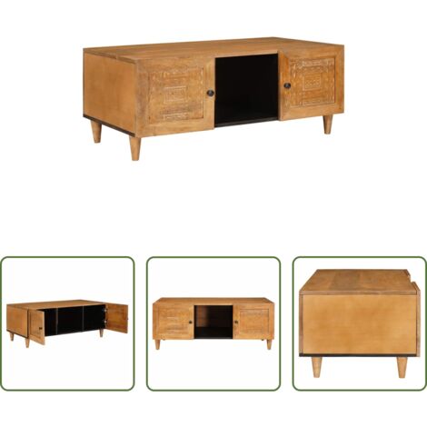vidaXL Acacia -  Mesa de Café con estante Marrón Claro 100 x 54 x 40 cm