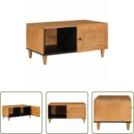 vidaXL Acacia -  Mesa de Café con estante Marrón Claro 80 x 50 x 40 cm