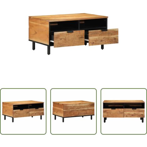 vidaXL Acacia -  Mesa de Café Marrón 80 x 54 x 40 cm Madera maciza de Acacia