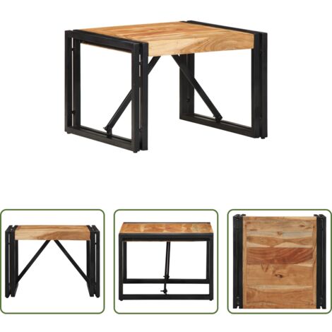vidaXL Acacia -  Mesa de centro 50x50x35 cm madera maciza acacia