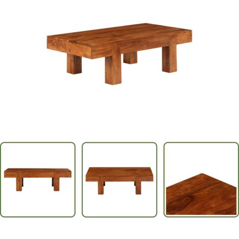 vidaXL Acacia -  Mesa de centro madera maciza acacia acabado miel 100x50x30 cm