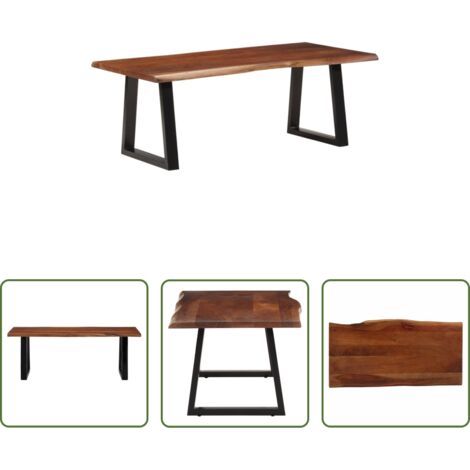 vidaXL Acacia -  Mesa de centro madera maciza de acacia marrón miel 110x55x40 cm