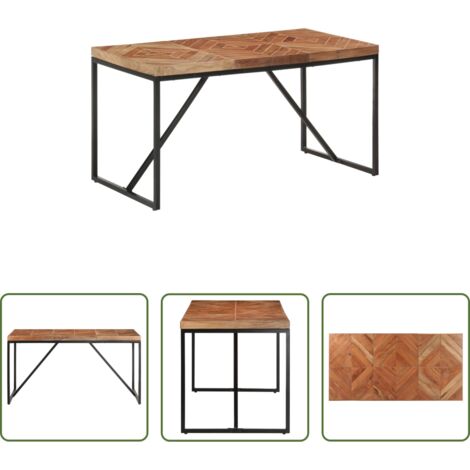 vidaXL Acacia -  Mesa de comedor de madera maciza de mango y acacia 140x70x76 cm