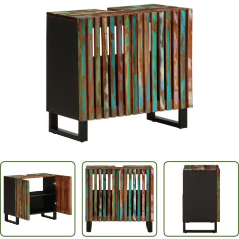 Mobile Occasionale Con Scomparti 60 X 33 X 107 Cm Legno Massello Di Acacia E Ferro Dec032812 86969035