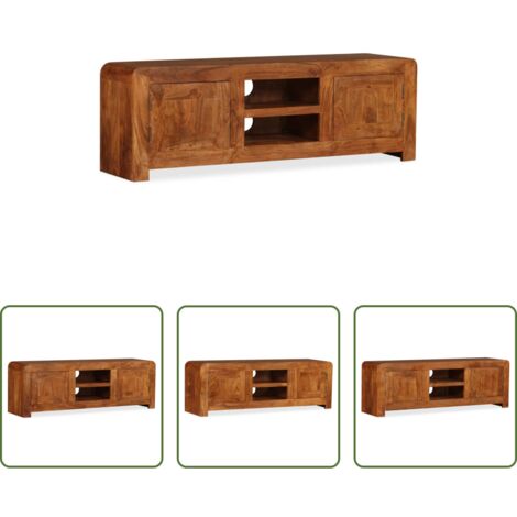 vidaXL Acacia -  Mueble de TV madera maciza acabado miel 120x30x40 cm