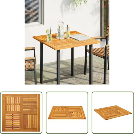 vidaXL Acacia -  Tablero de mesa cuadrado madera maciza de acacia 80x80x2,2 cm