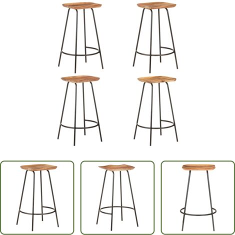 vidaXL Acacia -  Taburetes de cocina 4 unidades madera maciza de acacia