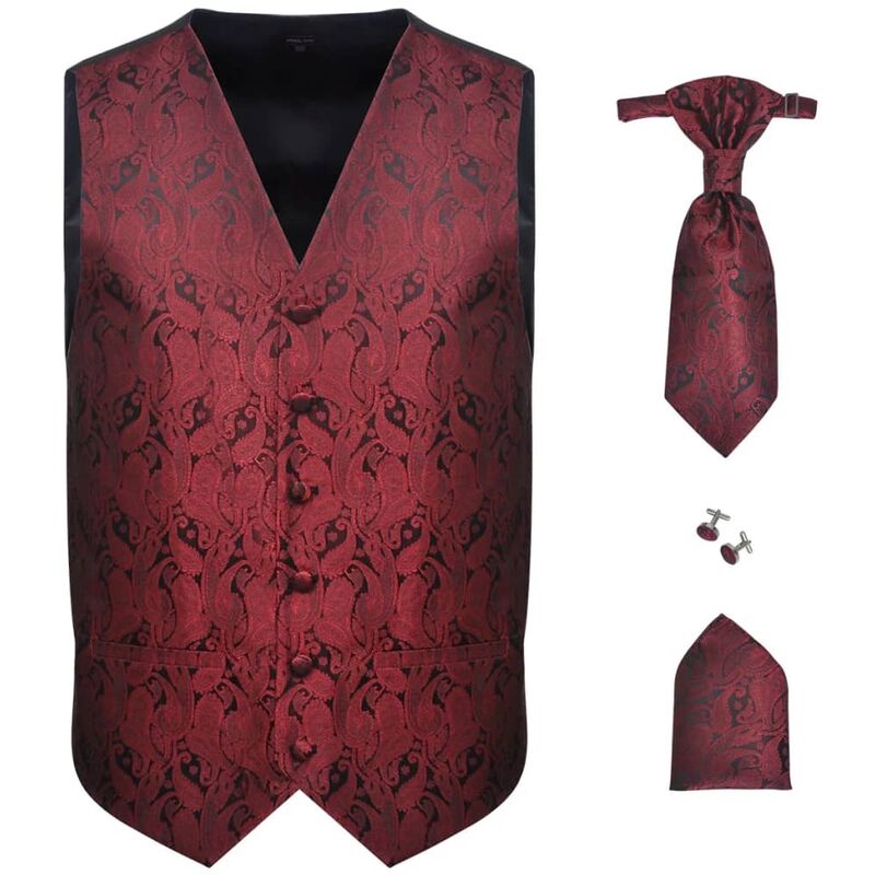 

Vidaxl - Accesorios boda para hombre chaleco de cachemira burdeos 48 - Rojo