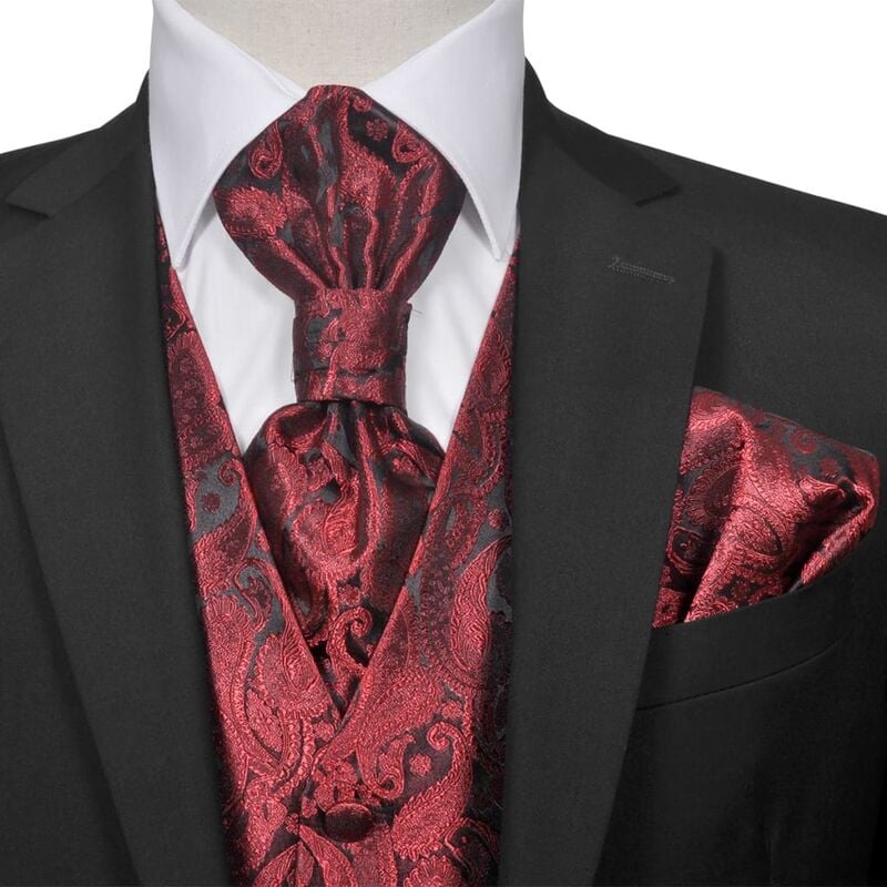 

Accesorios boda para hombre chaleco de cachemira burdeos 56 - Rojo