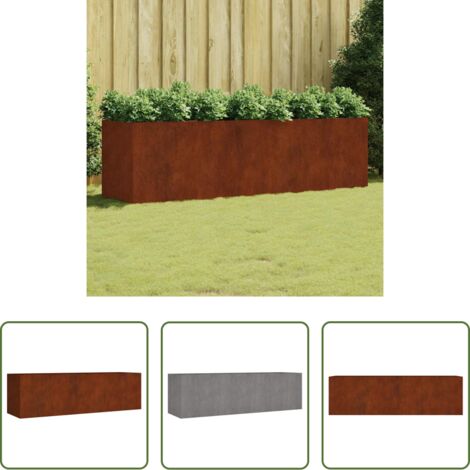 vidaXL Acciaio corten -  Fioriera Rialzata da Giardino 280x80x80 cm in Acciaio Corten