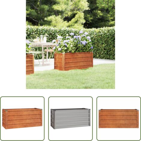 vidaXL Acciaio corten -  Letto Rialzato da Giardino Ruggine 100x40x45 cm Acciaio Corten