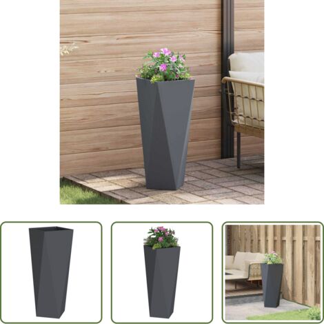 vidaXL Acciaio -  Fioriera Antracite 30 x 30 x 75 cm Acciaio