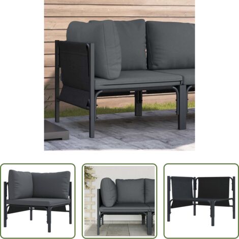 vidaXL Acciaio -  Mobili da Esterno con cuscino Antracite 80 x 80 x 71 cm Acciaio