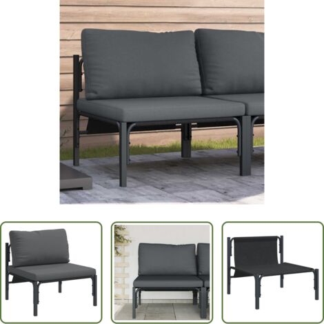 vidaXL Acciaio -  Mobili da Esterno con cuscino Antracite 80 x 80 x 71 cm Acciaio
