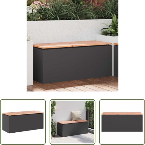 vidaXL Acciaio -  Panchina da giardino Nero 100 x 40 x 43 cm Acciaio