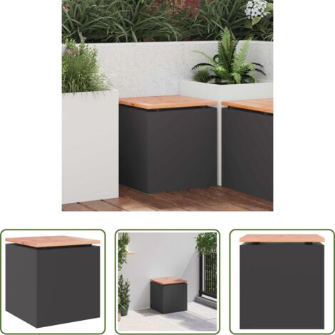 vidaXL Acciaio -  Panchina da giardino Nero 40 x 40 x 43 cm Acciaio