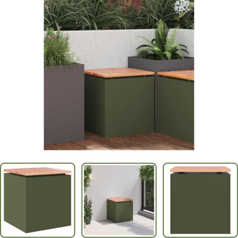 vidaXL Acciaio -  Panchina da giardino Oliver verde 40 x 40 x 43 cm Acciaio