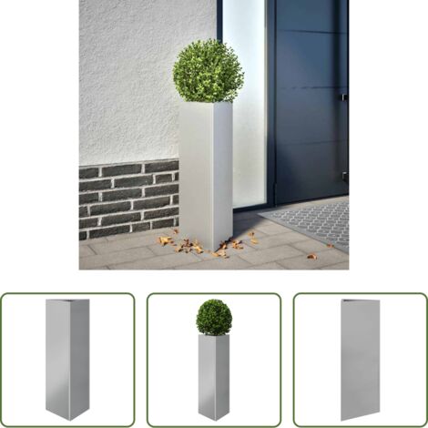 vidaXL Acciaio zincato -  Fioriera da Giardino Triangolare 30x26x75 cm in Acciaio Zincato