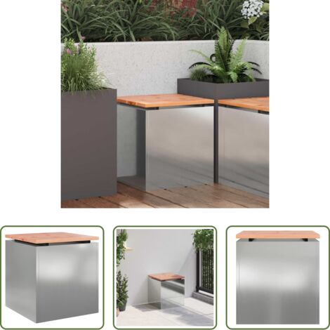 vidaXL Acciaio zincato -  Panchina da giardino Argento 40 x 40 x 43 cm Acciaio zincato