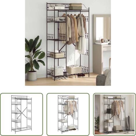 vidaXL Acero -  Armario Abierto con estante Negro 101 x 43 x 188 cm Acero