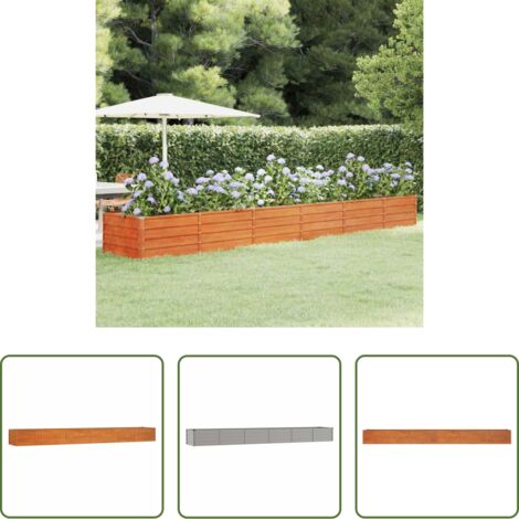 vidaXL Acero corten -  Arriate oxidado de acero corten 480x80x45 cm